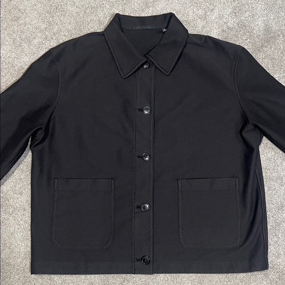 Uniqlo Jersey Relaxed Jacket Oversized Black Size Medium - Picture 3 of 6